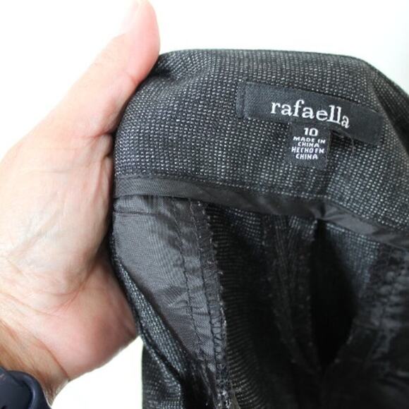 rafaella Casual Dress Pants Slacks Trouser Woman's Size 10 Black Tiny Plaid - Picture 3 of 4